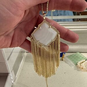 Kendra Scott Rayne Gold and White Pendant Necklace